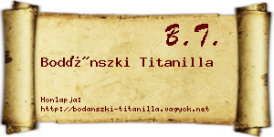 Bodánszki Titanilla névjegykártya